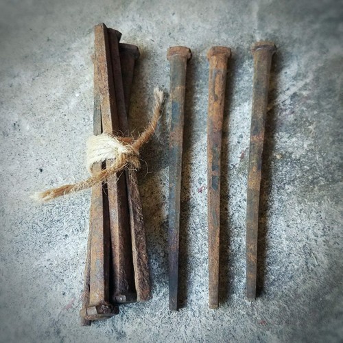 Large antique coffin nails - coffin,